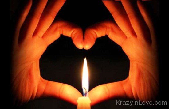 Beautiful Love Heart With Candle