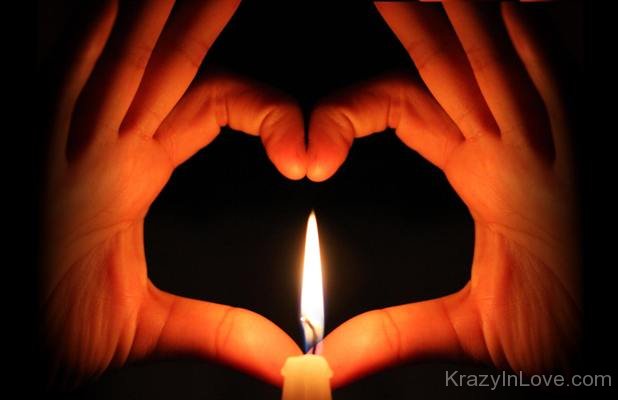 Beautiful Love Heart With Candle