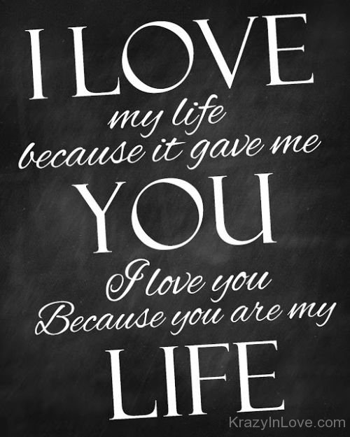 I Love My Life Because It Gave Me You