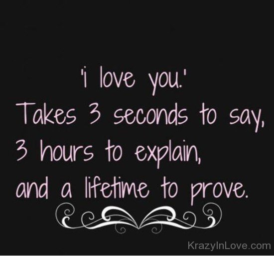 I Love You Word Is Lifetime To Prove