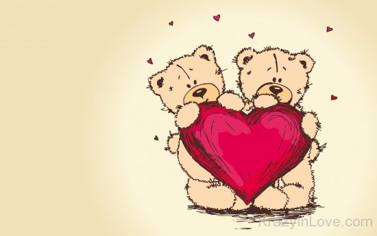 Two Teddy With Heart