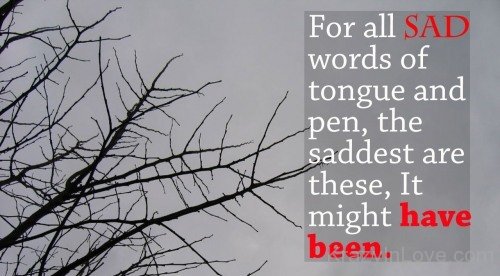 For All Sad Words Of Tongue And Pen