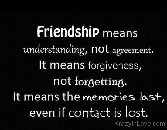 Friendship Means Understanding