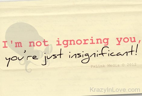 I Am Not Ignoring You