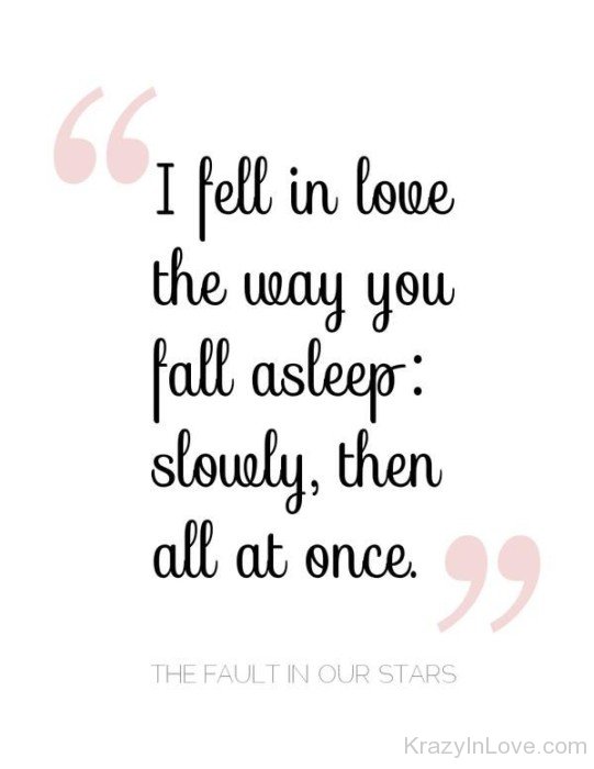 I Fell In Love The Way You Fall A Sleep