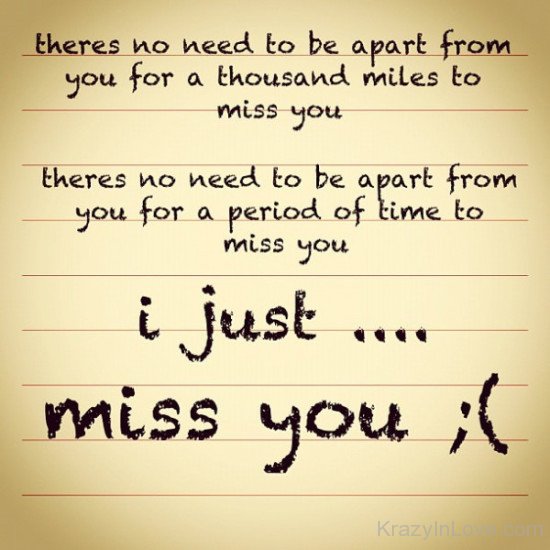 I Just Miss You