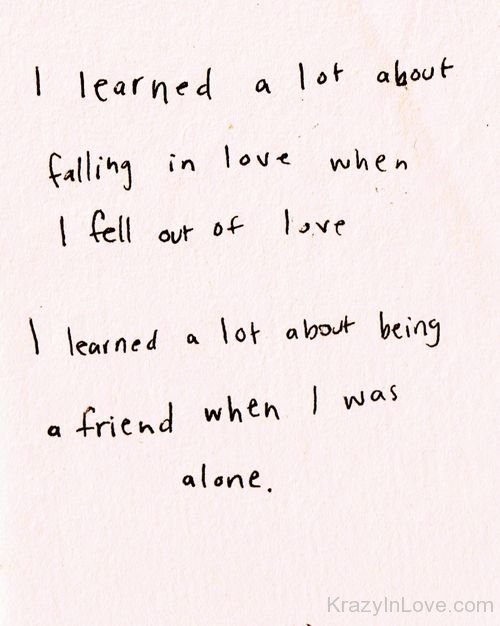 I Learned A Lot About Falling In Love