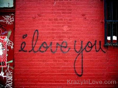 I Love You Red Wall Image