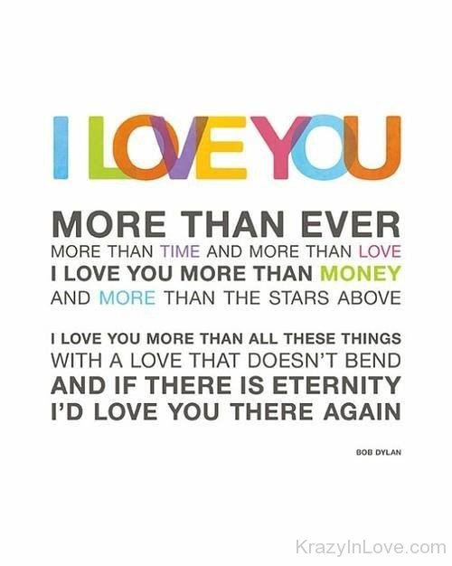 I Love You  More Than Money
