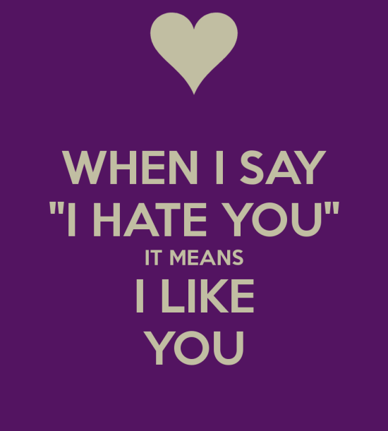 When I Say I Hate You It Means I Like You