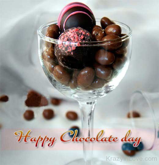 Happy Chocolate Day Chocolates In Glass