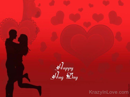 Happy Hug Day Red Heart Romantic Image