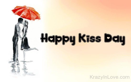 Happy Kiss Day Couple Painting Picture