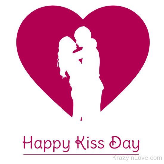 Happy Kiss Day Heart Couple Image