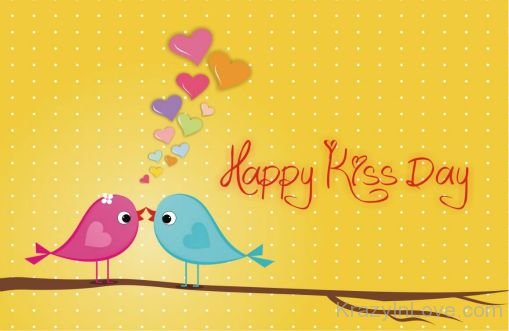 Happy Kiss Day Love Birds Image