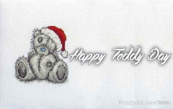 Happy Teddy Day Teddy With Christmas Cap