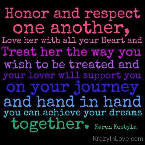 Honor And Respect One Another