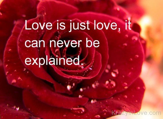 Love Is Just It Can Never Be Explained