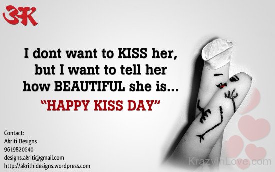 She Is Beautiful Happy Kiss Day