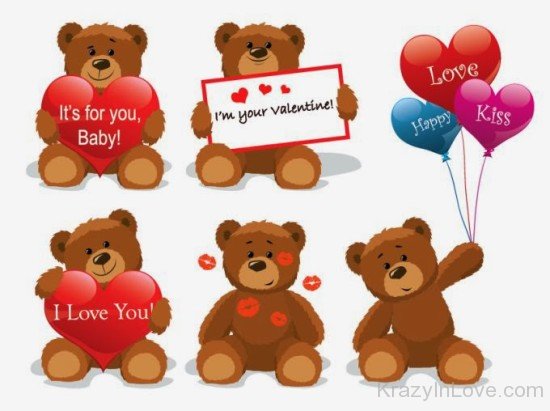 Teddy Day Hearts Ballons