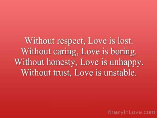 Without Respect,Love Is Lost