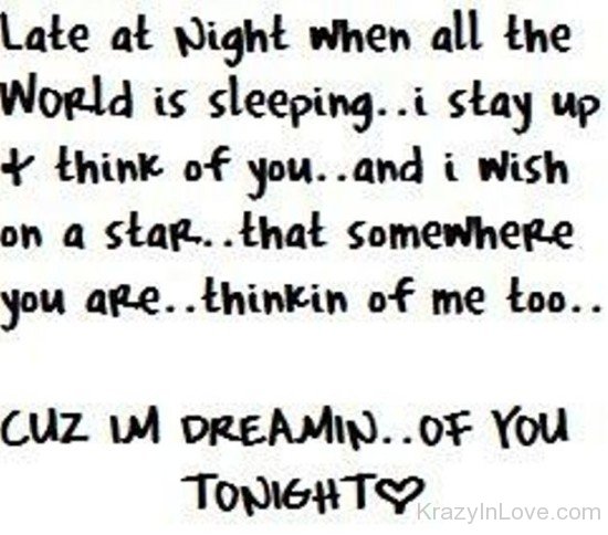 Because I'm Dreaming Of You Tonight
