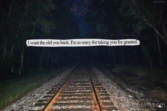 I Want The Old You Back