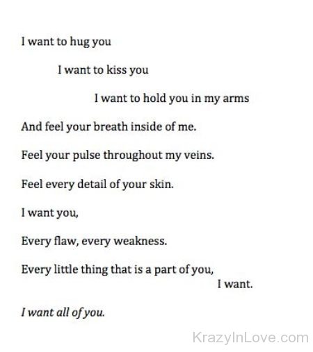 I Want To Hug You And Kiss You