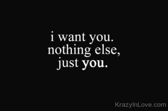 I Want You Nothing Else,Just You