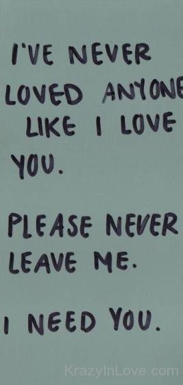 I've Never Loved Anyone Like I Love You