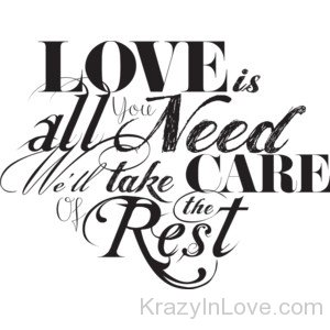 Love Is All You You Need We'll Take Care The Rest