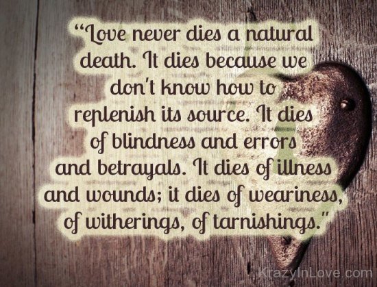 Love Never Dies A Natural Death