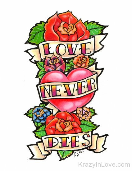 Love Never Dies Heart,Flowers Image
