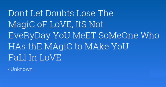 Don't Let Doubts Lose The Magic Of Love-yut402