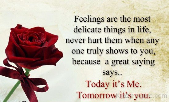 Feelings Are The Most Delicate Things In Life