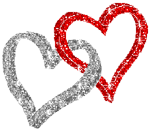 Glittering Silver And Red Hearts Image-uty306