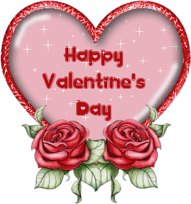 Happy Valentine's Day Roses Glittering Image-vcx308