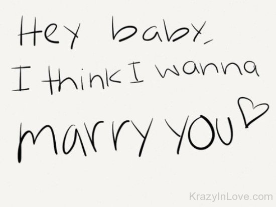 Hey Baby I Think I Wanna Marry You