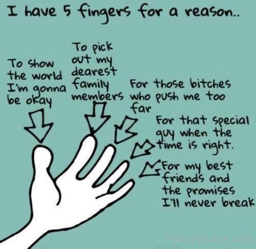 I Have 5 Fingers For A Reason