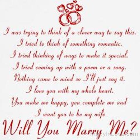 I Want You To Be My Wife Will You Marry Me