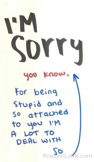 Im Sorry For Being Stupid And So Attached To You