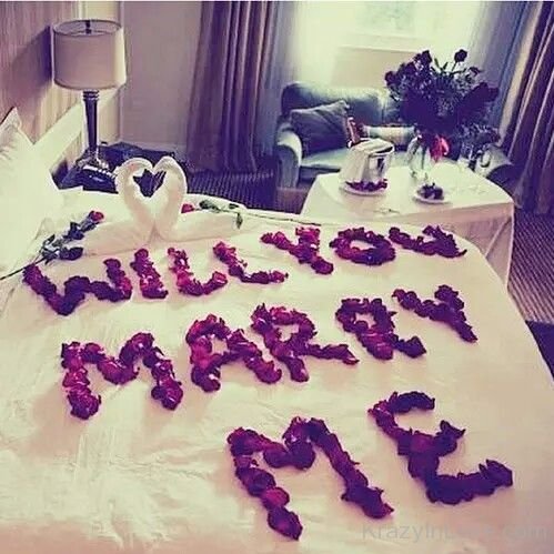 Will You Marry Me Flowers On Bed