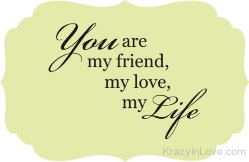 You Are My Friend,My Love And My Life