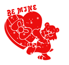 Be Mine Teddy With Heart Graphic Image-qw143