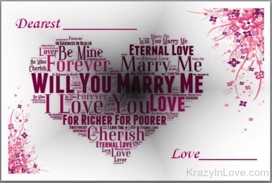 Dearest Love Will You Marry Me-ry603
