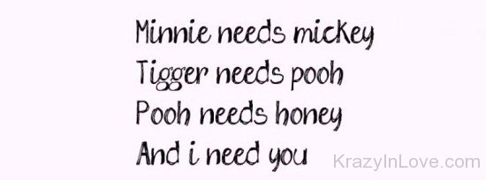 Minnie Needs Mickey And I Need You-nb522