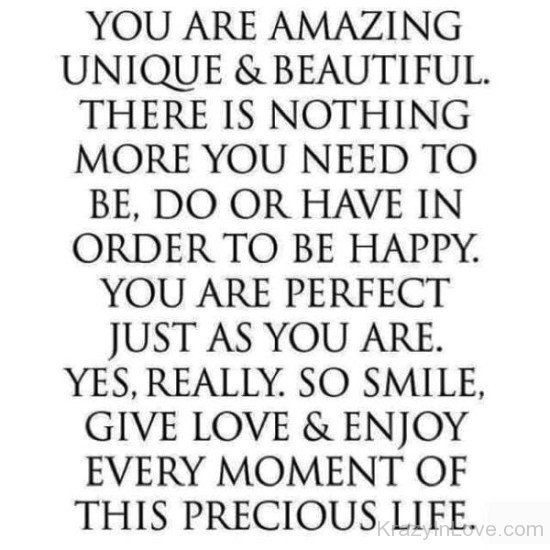You Are Amazing,Unique And Beautiful-qe223