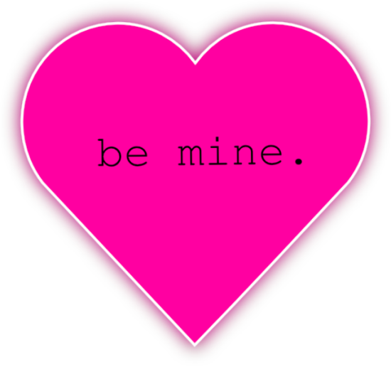 Be Mine With Pink Heart-rh408
