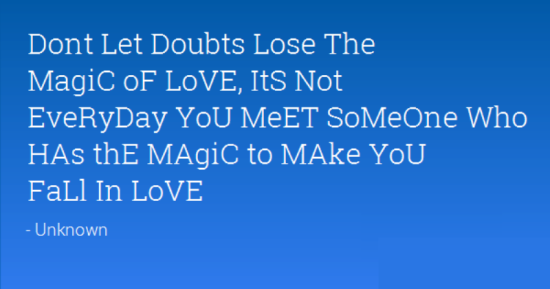 Don't Let Doubts Lose The Magic Of Love-dc301