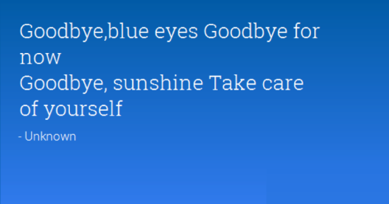 Goodbye,Sunshine Take Care Of Yourself-gb06